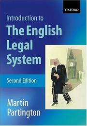Front cover of An introduction to the English legal system by Martin Partington