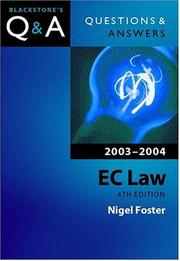 Cover of EC law by Nigel G. Foster