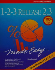 Front cover of 1-2-3 release 2.3 made easy by Mary V. Campbell