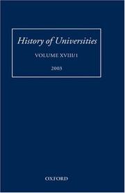 Cover of History of Universities by Mordechai Feingold