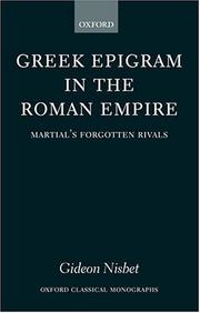 Front cover of Greek epigram in the Roman Empire by Gideon Nisbet