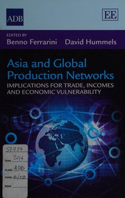 Front cover of Asia and global production networks by Benno Ferrarini