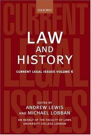 Front cover of Law and history by Andrew Lewis