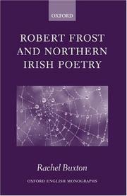 Front cover of Robert Frost and Northern Irish poetry by Rachel Buxton