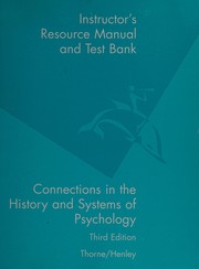 Cover of Connections in the history and systems of psychology. Instructor's resource manual and test bank by B. Michael Thorne