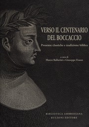 Front cover of Verso il centenario del Boccaccio by Marco Ballarini
