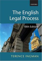 Front cover of The English legal process by Terence Ingman