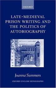 Front cover of Late-medieval prison writing and the politics of autobiography by Joanna Summers