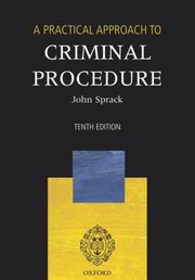 Cover of A practical approach to criminal procedure by John Sprack