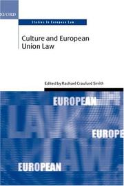 Front cover of Culture and European Union law by Rachael Craufurd Smith