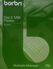 Cover of Barbri MBE preview by BAR/BRI (Firm)