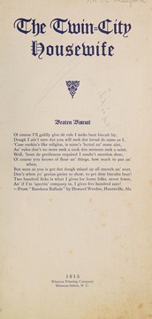 Front cover of The Twin-city housewife by N.C.) International Order of the King's Daughters and Sons. Whatsoever Circle (Winston-Salem