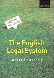 Cover of The English legal system by Alisdair Gillespie