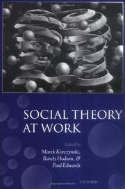 Front cover of Social theory at work by Marek Korczynski