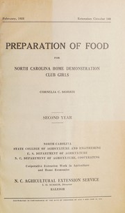 Front cover of Preparation of food by Cornelia C. Morris