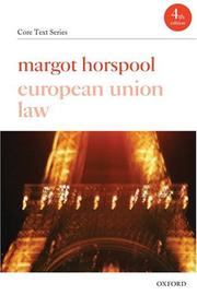 Front cover of European Union law by Margot Horspool