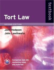 Cover of Tort Law Textbook by John Hodgson