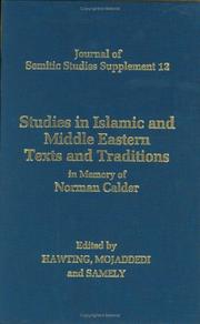 Cover of Studies in Islamic and Middle Eastern texts and traditions in memory of Norman Calder by Norman Calder