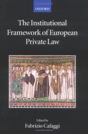 Front cover of The institutional framework of European private law by Fabrizio Cafaggi