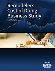 Front cover of Remodelers' Cost of Doing Business Study, 2020 Edition by NAHB Remodelers