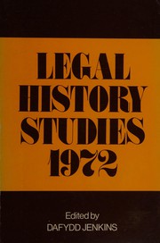 Front cover of Legal history studies 1972 by Legal History Conference (1972 University College of Wales)