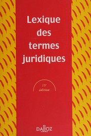 Cover of Lexique des termes juridiques by Raymond Guillien