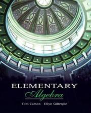Cover of Elementary algebra by Tom Carson