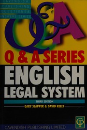 Front cover of English Legal System (Question & Answers) by David Kelly