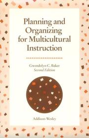 Front cover of Planning and organizing for multicultural instruction by Gwendolyn C. Baker