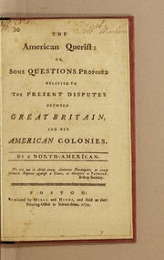 Front cover of The American querist by Thomas Bradbury Chandler