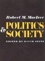 Front cover of Politics & society by Robert M. MacIver