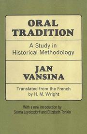 Cover of De la tradition orale by Jan Vansina