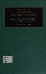 Cover of Advances in learning and behavioral disabilities by Margo A. Mastropieri