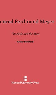 Cover of Conrad Ferdinand Meyer by Arthur Burkhard