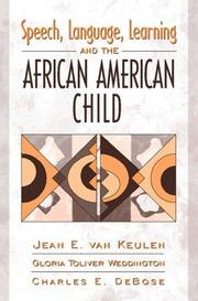 Front cover of Speech, language, learning, and the African American child by Jean E. Van Keulen
