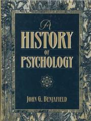 Front cover of A history of psychology by John G. Benjafield