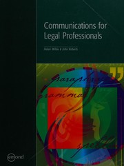 Front cover of Communications for legal professionals by Helen Wilkie