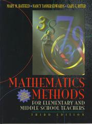 Cover of Mathematics methods for elementary and middle school teachers by Mary M. Hatfield