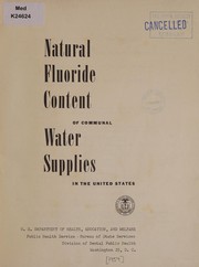 Front cover of Natural fluoride content of communal water supplies in the United States by United States. Division of Dental Public Health.