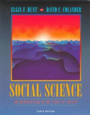 Cover of Social science by Elgin F. Hunt