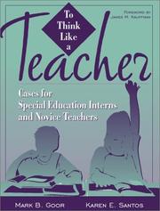 Front cover of To think like a teacher by Mark B. Goor