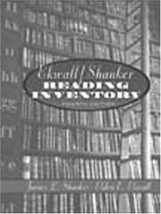 Front cover of Ekwall/Shanker reading inventory by James L. Shanker