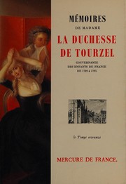 Front cover of Mémoires de Madame la duchesse de Tourzel by Tourzel, Louise Elisabeth Duchesse de