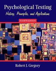 Cover of Psychological testing by Robert J. Gregory