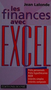Cover of Les finances avec Excel by Jean Lalonde