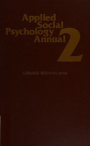 Cover of Applied Social Psychology Annual by Leonard Bickman