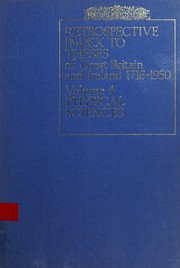 Front cover of Retrospective Index to Theses of Great Britain and Ireland 1716-1950 by Rolla Turner