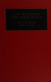 Cover of Law, economics and public policy by Nicholas Mercuro