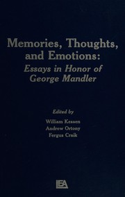 Front cover of Memories, thoughts, and emotions by George Mandler