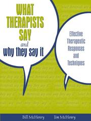 Cover of What therapists say and why they say it by Bill McHenry